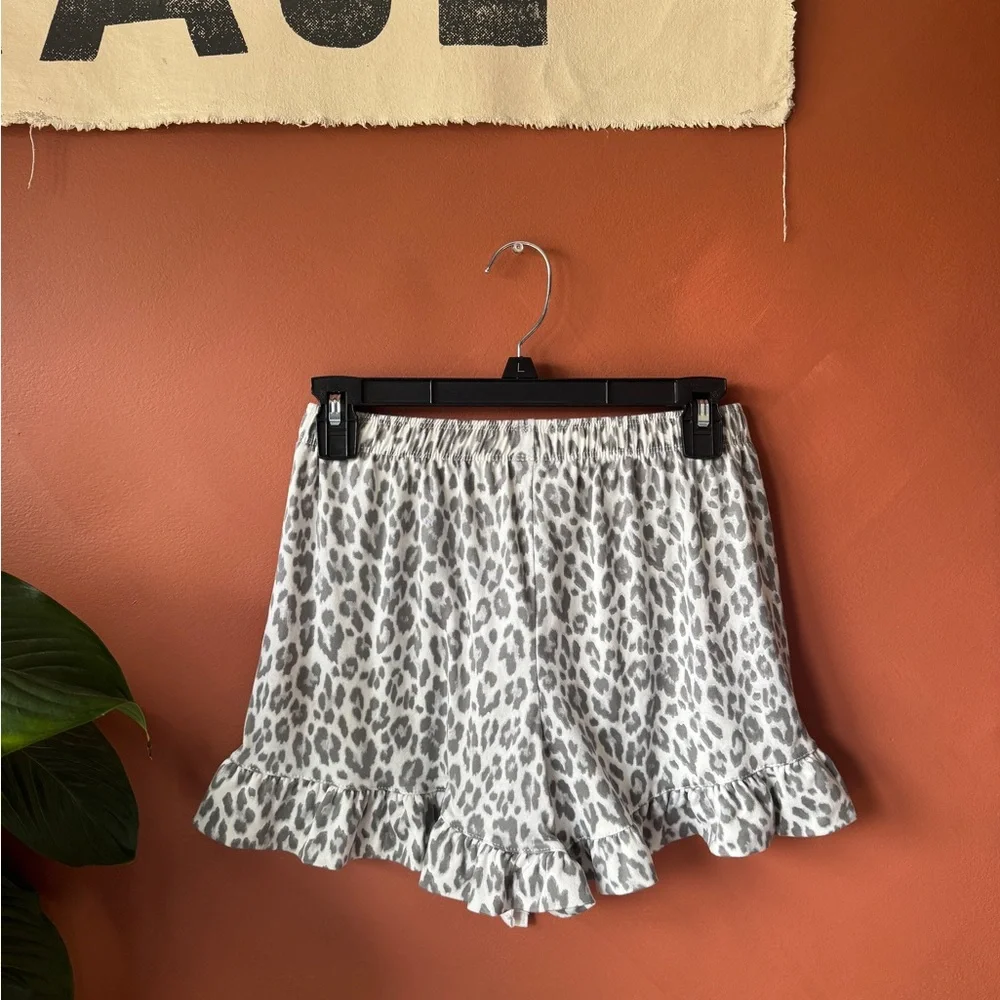 Target Gray Leopard Print Pajama Shorts - Picture 3 of 3